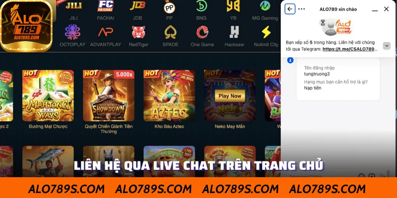Liên hệ qua Live Chat trực tuyến